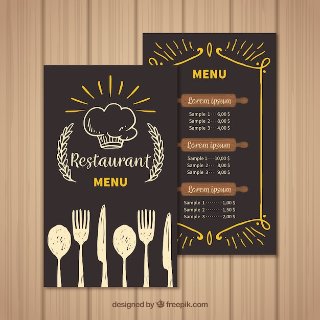 Restaurant menu template Free Vector