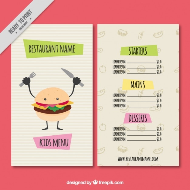 restaurant-menu-with-nice-hamburger-vector-free-download