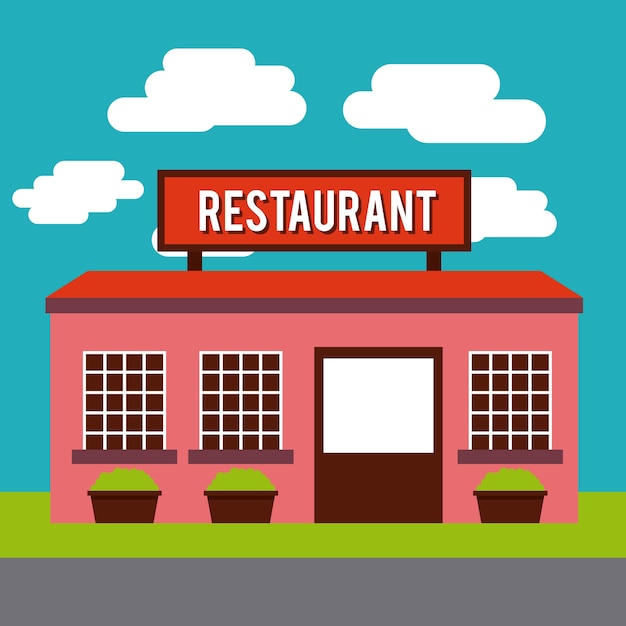 Restaurant outside design Premium Vector