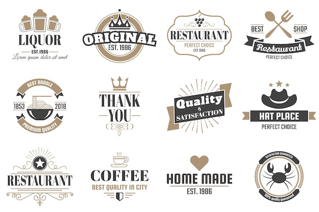 Premium Vector Restaurant Retro Logo For Banner