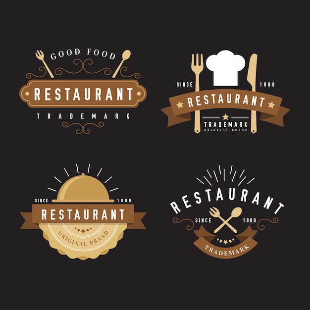 Download Free Restaurant Retro Logo Collection With Chef Hat Free Vector Use our free logo maker to create a logo and build your brand. Put your logo on business cards, promotional products, or your website for brand visibility.