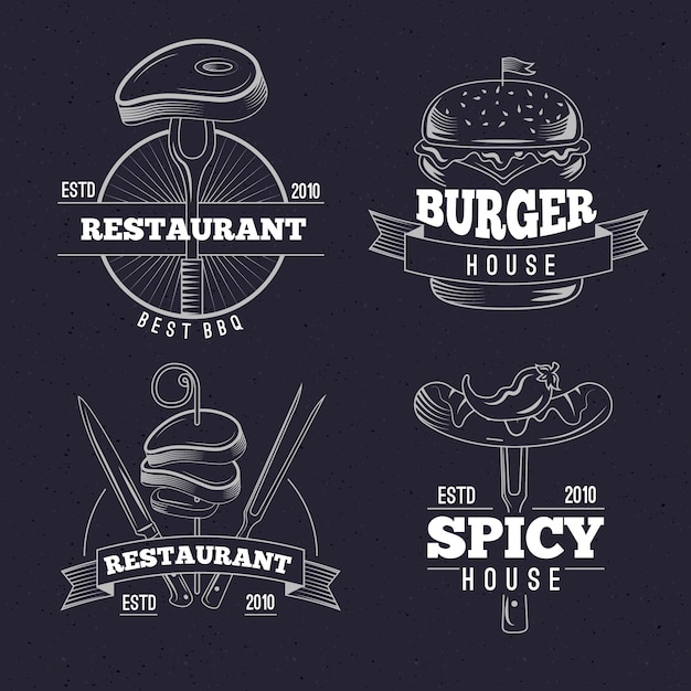 Download Free Restaurant Retro Logo Collection Free Vector Use our free logo maker to create a logo and build your brand. Put your logo on business cards, promotional products, or your website for brand visibility.