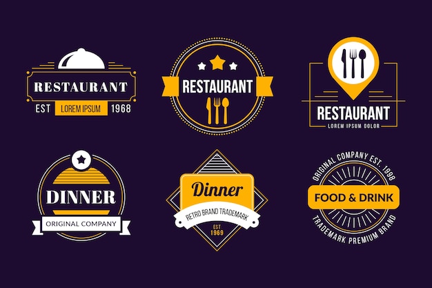 Download Free Download This Free Vector Restaurant Retro Logo Collection Use our free logo maker to create a logo and build your brand. Put your logo on business cards, promotional products, or your website for brand visibility.