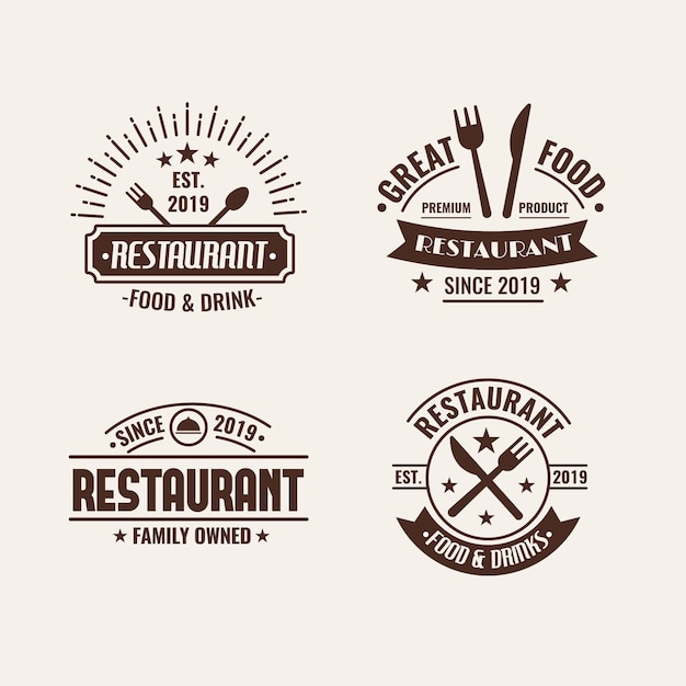 Download Free Restaurant Retro Logo Pack Free Vector Use our free logo maker to create a logo and build your brand. Put your logo on business cards, promotional products, or your website for brand visibility.