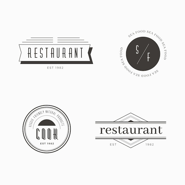 Download Free Restaurant Retro Logo Set Template Free Vector Use our free logo maker to create a logo and build your brand. Put your logo on business cards, promotional products, or your website for brand visibility.