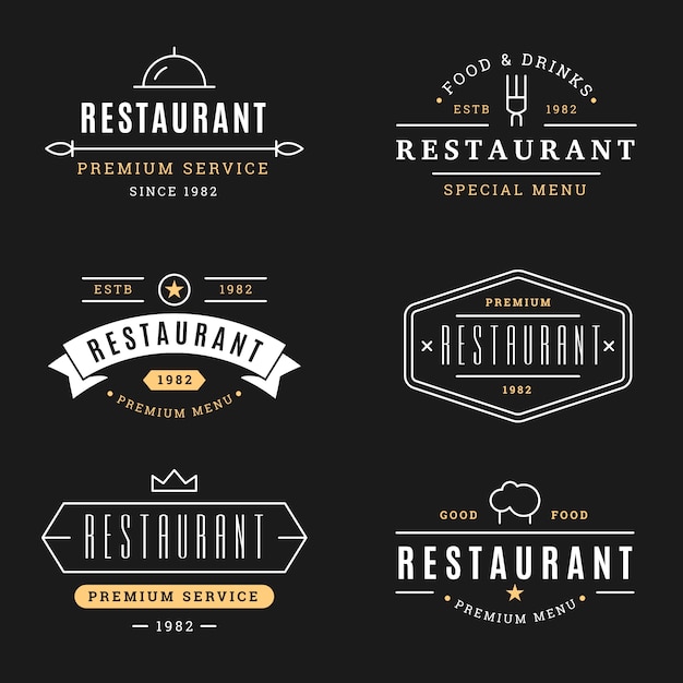 Download Free Download Free Restaurant Retro Logo Template Set Vector Freepik Use our free logo maker to create a logo and build your brand. Put your logo on business cards, promotional products, or your website for brand visibility.