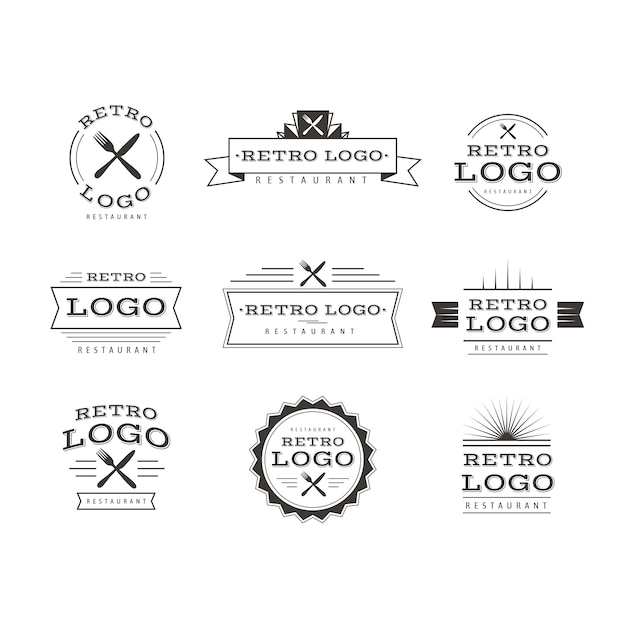 Download Free Restaurant Retro Logo Templates Collection Free Vector Use our free logo maker to create a logo and build your brand. Put your logo on business cards, promotional products, or your website for brand visibility.