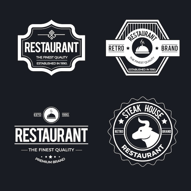 Free Vector | Restaurant vintage logo set template