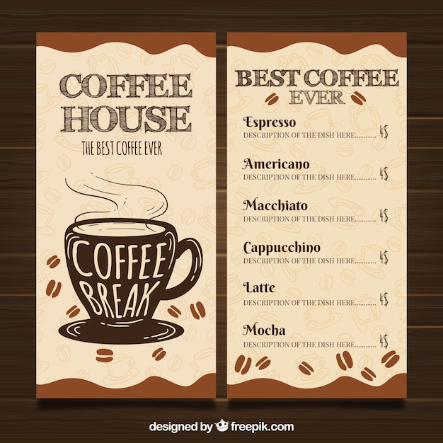 coffee menu template microsoft word free download