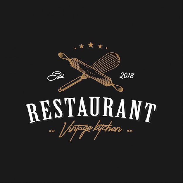 Download Free Restaurat Vintage Kitchen Logo Premium Vector Use our free logo maker to create a logo and build your brand. Put your logo on business cards, promotional products, or your website for brand visibility.