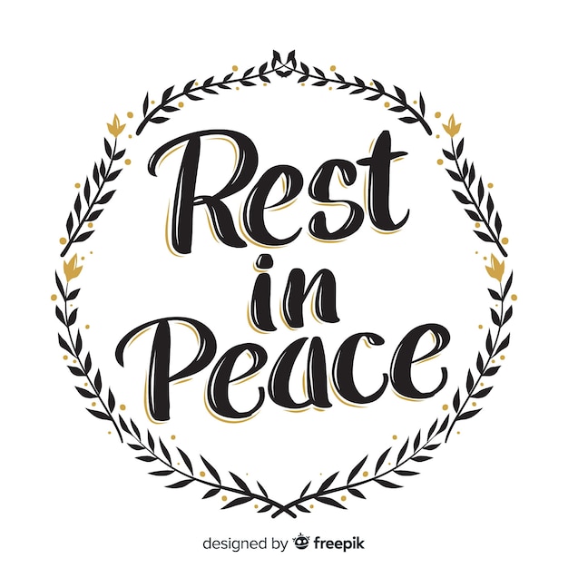 Premium Vector | Resting in peace lettering