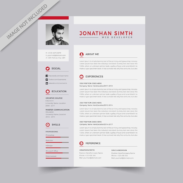 Resume template Premium Vector