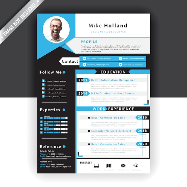 resume template free vector