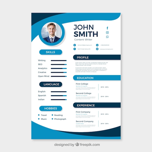 resume template free vector