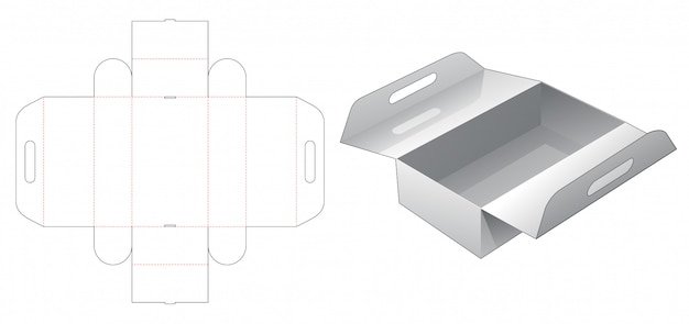 Premium Vector Retail Packaging Box With Handle Die Cut Template