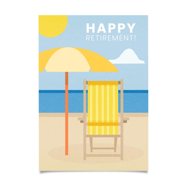 Premium Vector | Retirement greeting card template