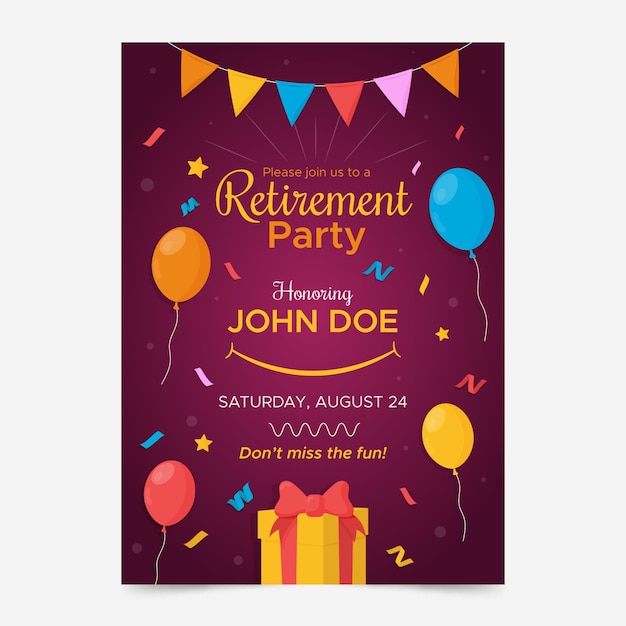 Free Vector | Retirement greeting card template