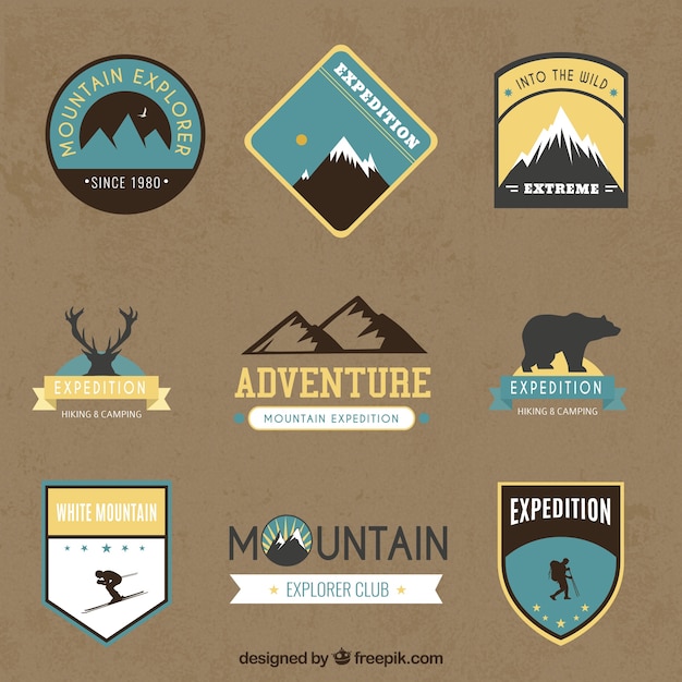 Retro adventure badges