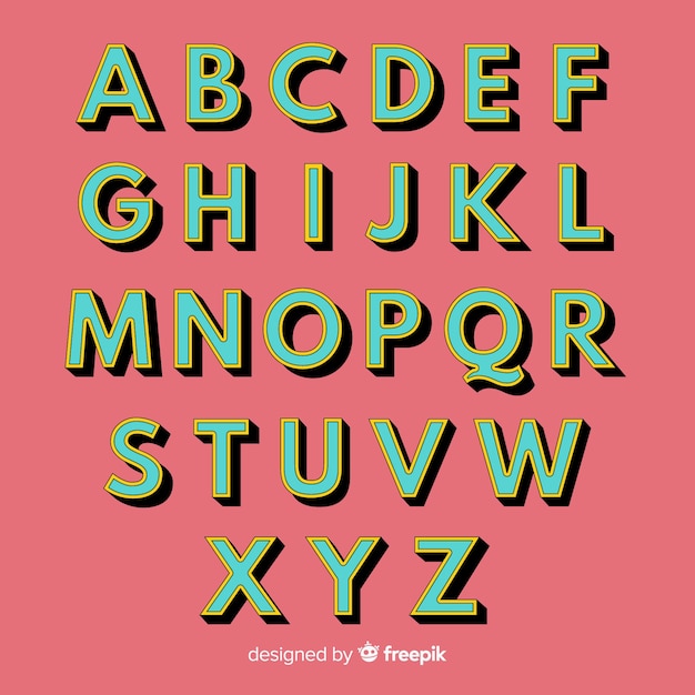Retro alphabet template retro style Vector | Free Download