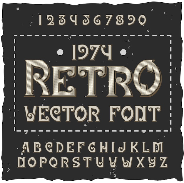 Free Vector | Retro alphabet with editable ornate text with isolated ...