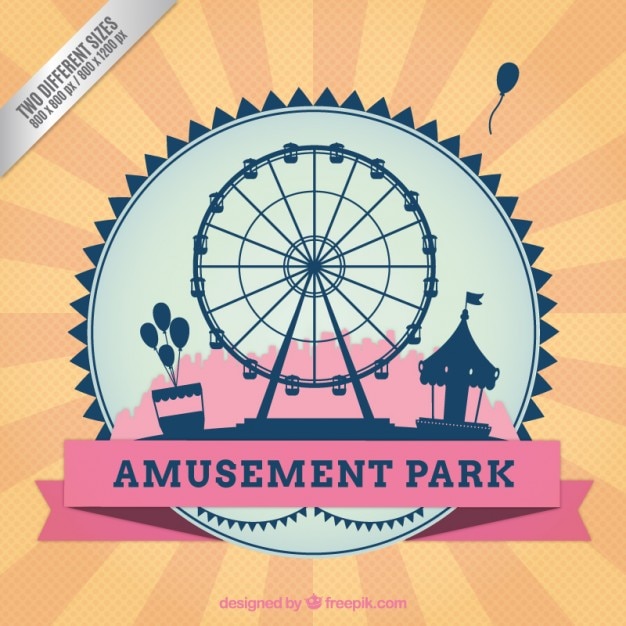 Retro amusement park background Vector | Free Download