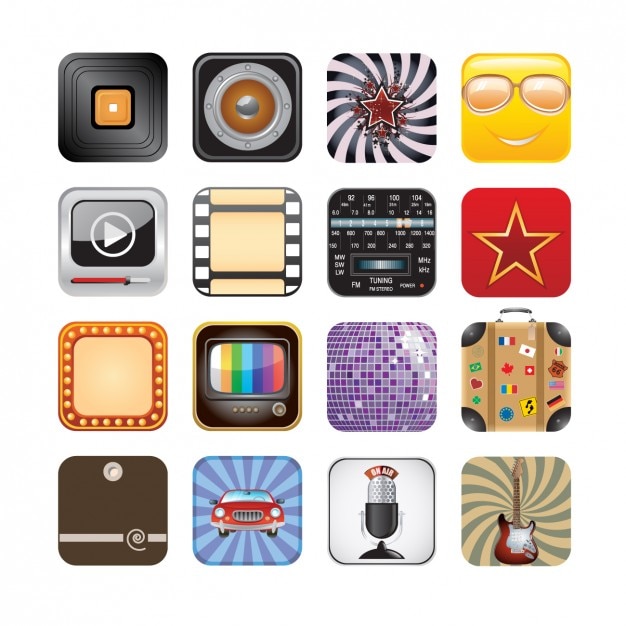 Retro App Icon Set Vector | Free Download