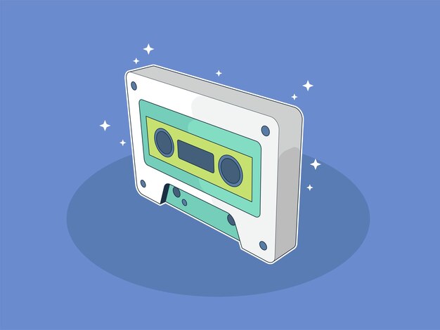 Premium Vector | Retro audio cassette tape. pop art style. vector image.