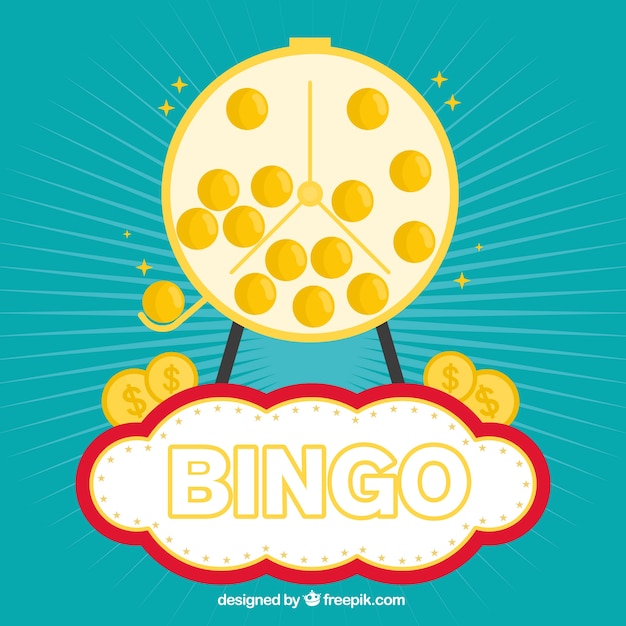 Retro Background Of Golden Bingo Balls Free Vector