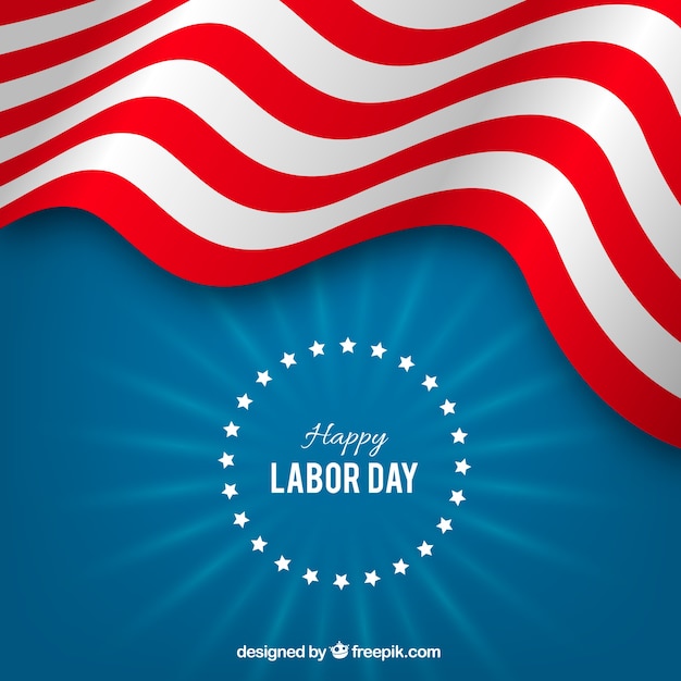 Retro background of waving labor day\
banner