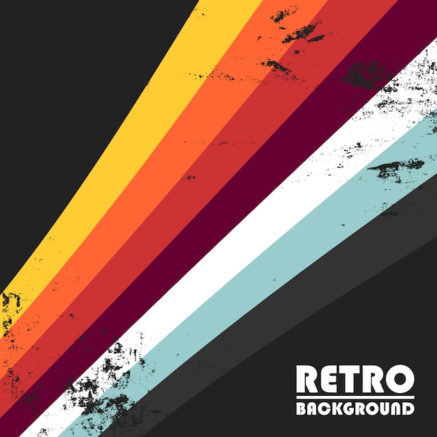 Retro background with colorful stripes | Premium Vector