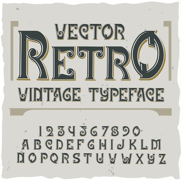 Free Vector | Retro background with editable ornate text label with