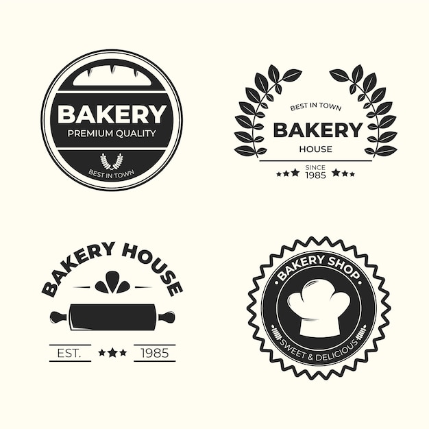 レトロなパン屋さんのロゴのコンセプト 無料のベクター