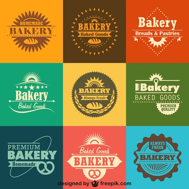 Download Free Download This Free Vector Retro Bakery Logos And Badges Collection Use our free logo maker to create a logo and build your brand. Put your logo on business cards, promotional products, or your website for brand visibility.