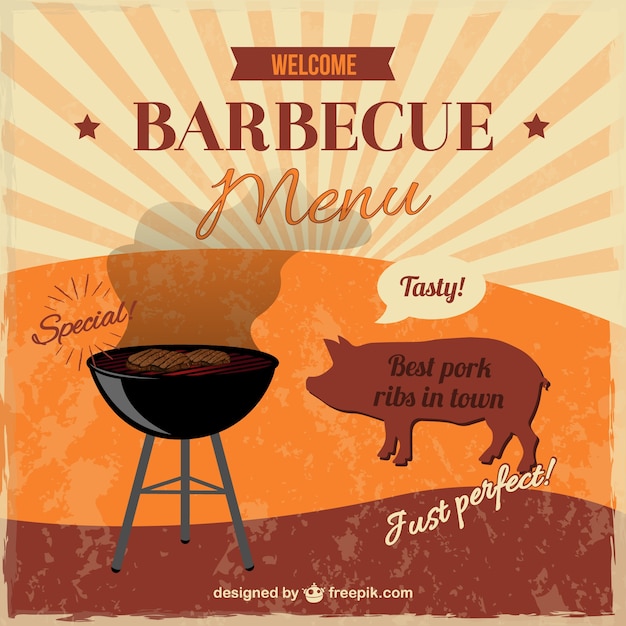 Retro barbecue menu