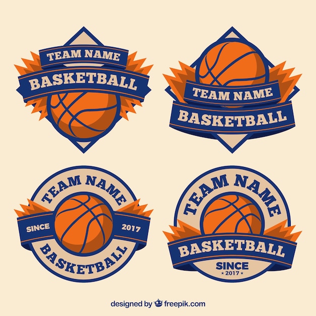 Retro basketball stickers pack