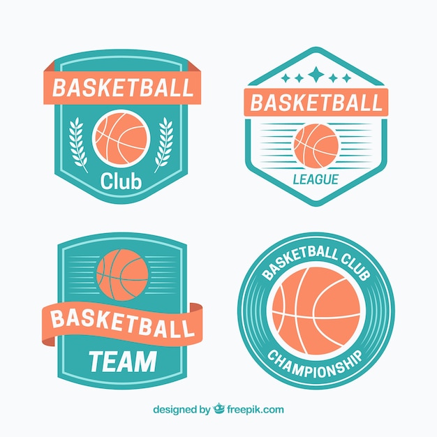Retro basketball stickers
