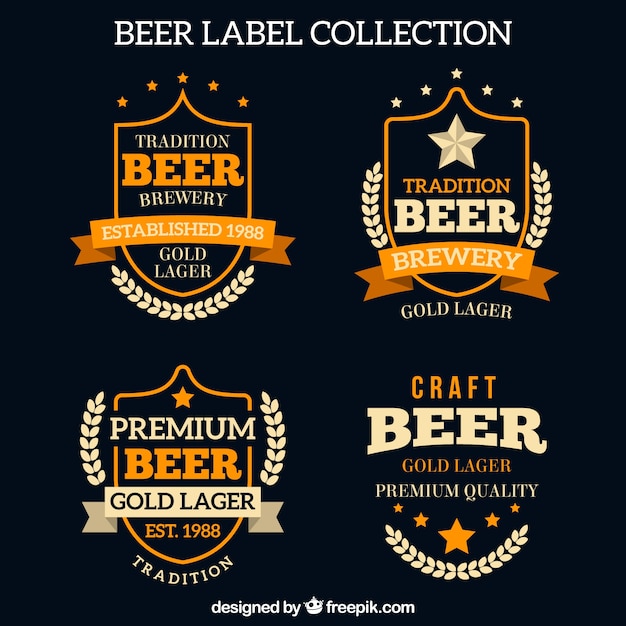 Download Free Vector | Retro beer labels pack