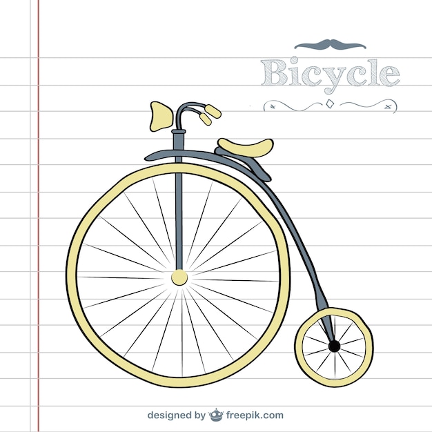 Retro bicycle doodle vector