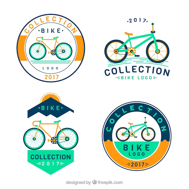 Retro bicycle stickers pack