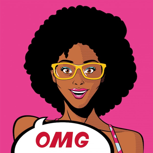 Cartoon girl with afro Envato Elements