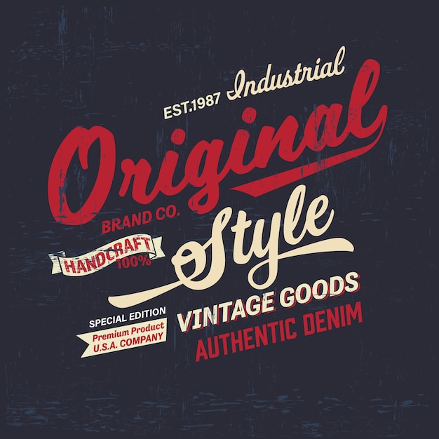 Premium Vector | Retro brand graphic tee