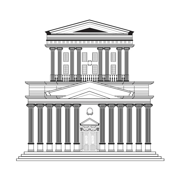 Retro building design Free Vector