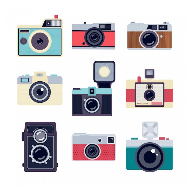 Download Free Vector | Retro cameras