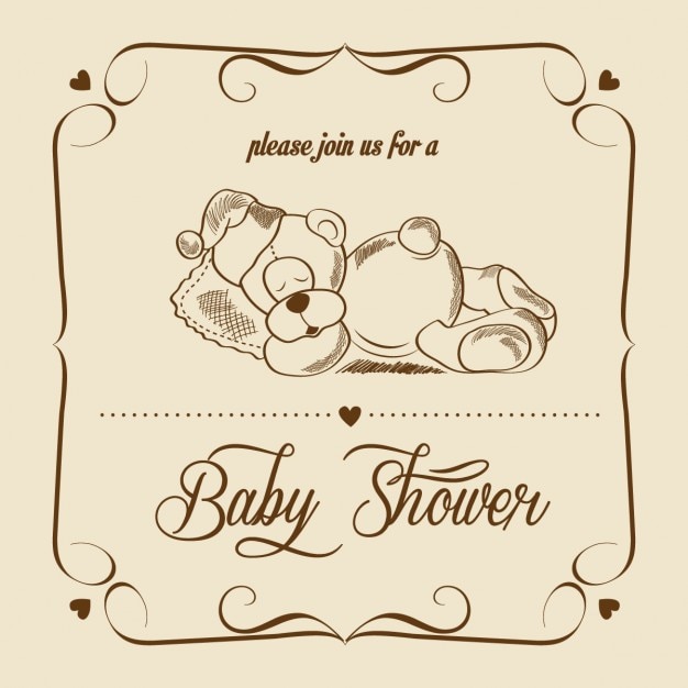 Retro card for baby shower