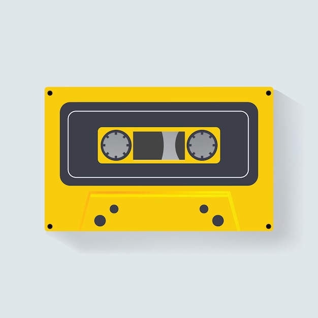 プレミアムベクター レトロカセットテープ音楽レコードアイコンイラストベクター
