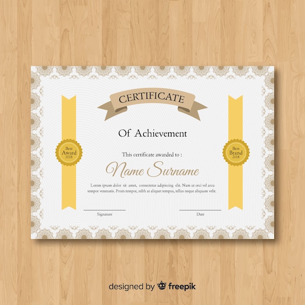 Free Vector | Retro certificate template