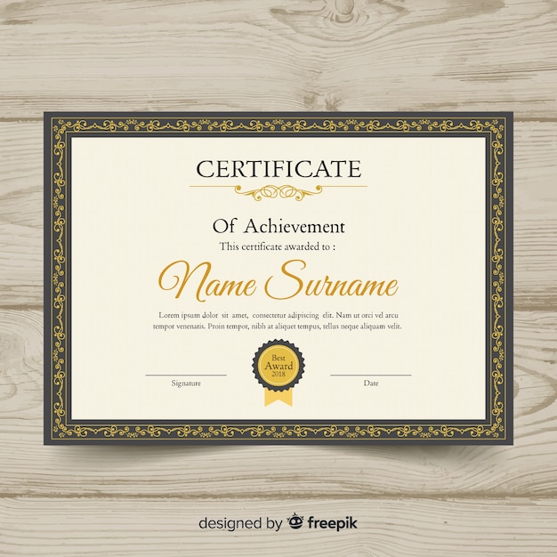 Retro certificate template | Free Vector