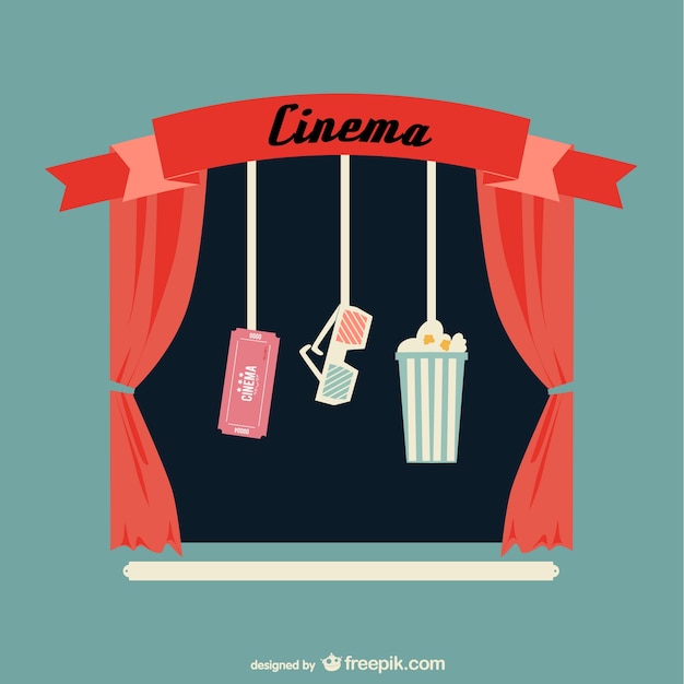 Retro Cinema Vector Art Vector | Free Download