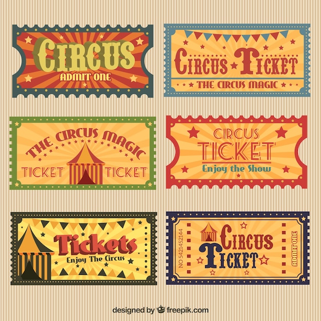 carnival ticket template retro circus tickets pack vector premium carnival ticket template retro circus tickets pack vector premium