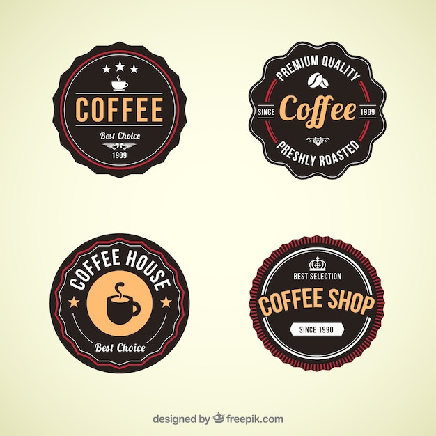 Free Vector | Retro coffee shop badges